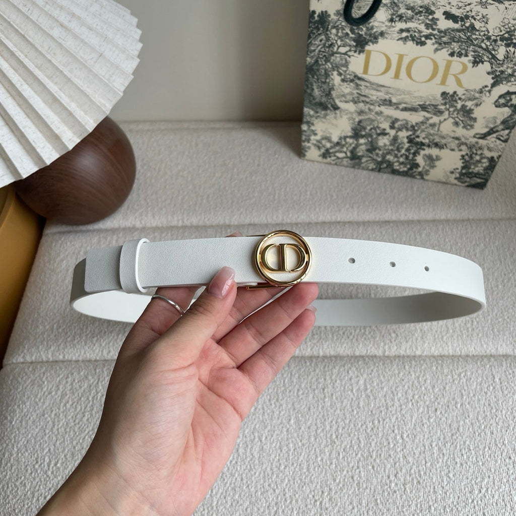 DIOR 25S BELT 25 MM IN WHITE CALFSKIN 572160